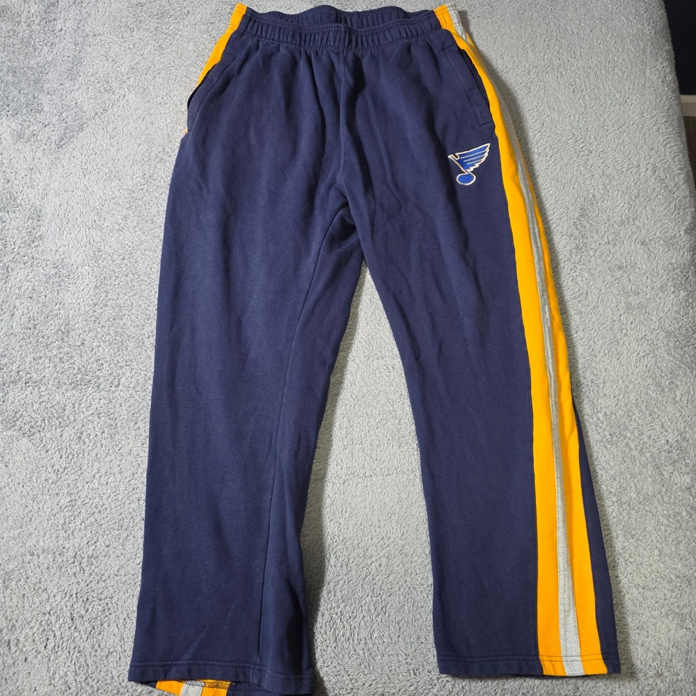 CCM Mens XL Sweatpants Navy Blue St. Louis Blues NHL Side Stripe Joggers PN5014